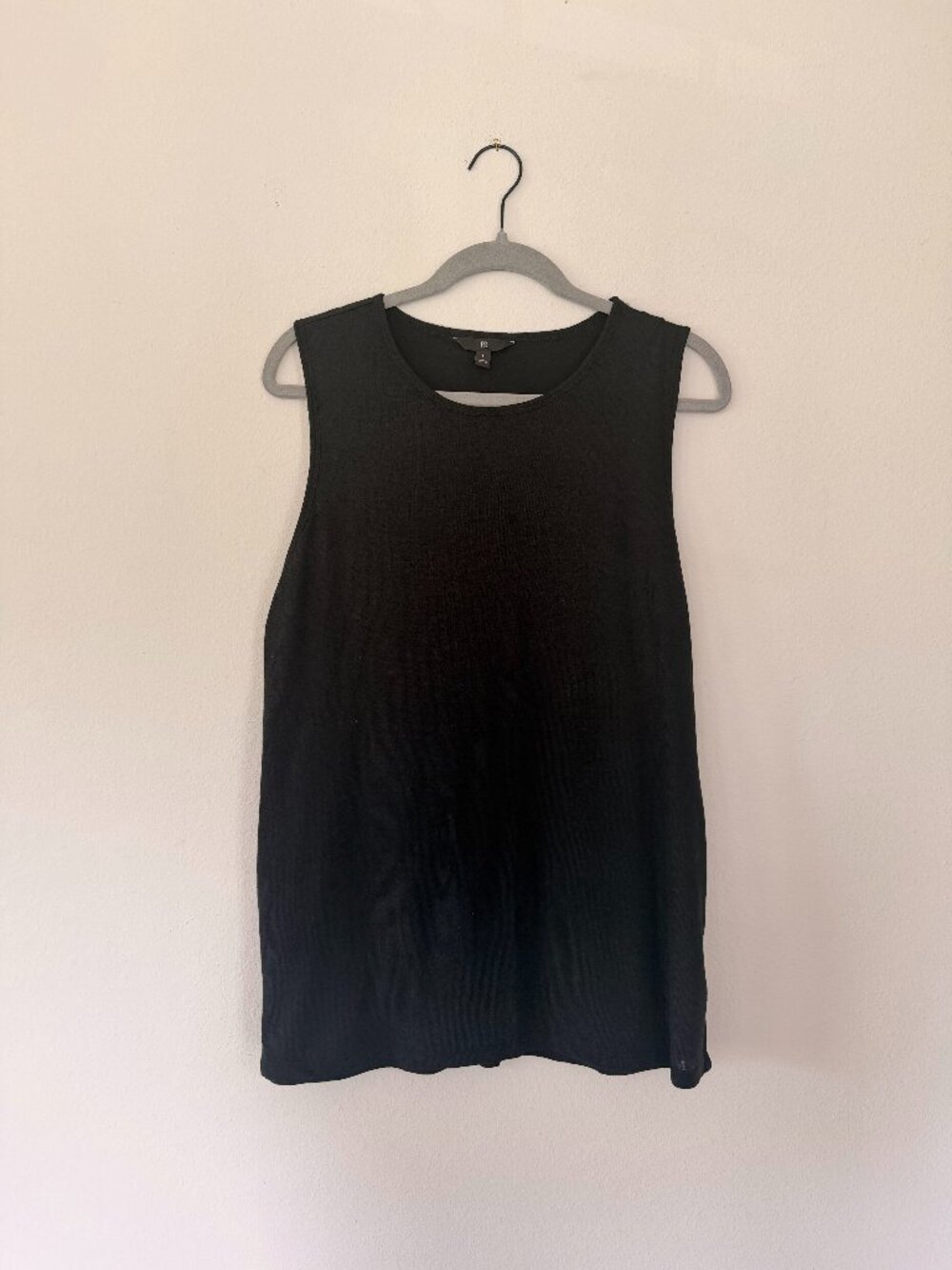 Banana Republic Black Long Tunic Tank Size L Side Slit Sleeveless Top